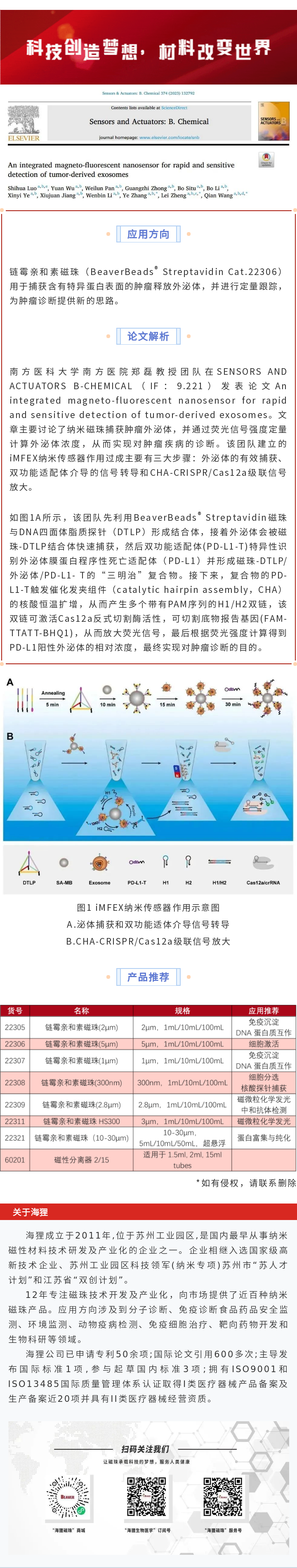 海狸磁珠捕获外泌体，辅助肿瘤诊断