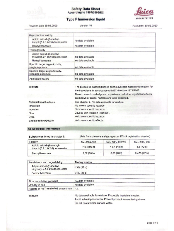 德国徕卡Leica莱卡10ml无荧光显微镜浸镜油F型1151