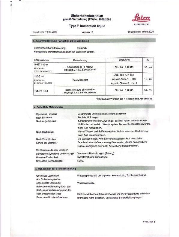德国徕卡Leica莱卡10ml无荧光显微镜浸镜油F型1151