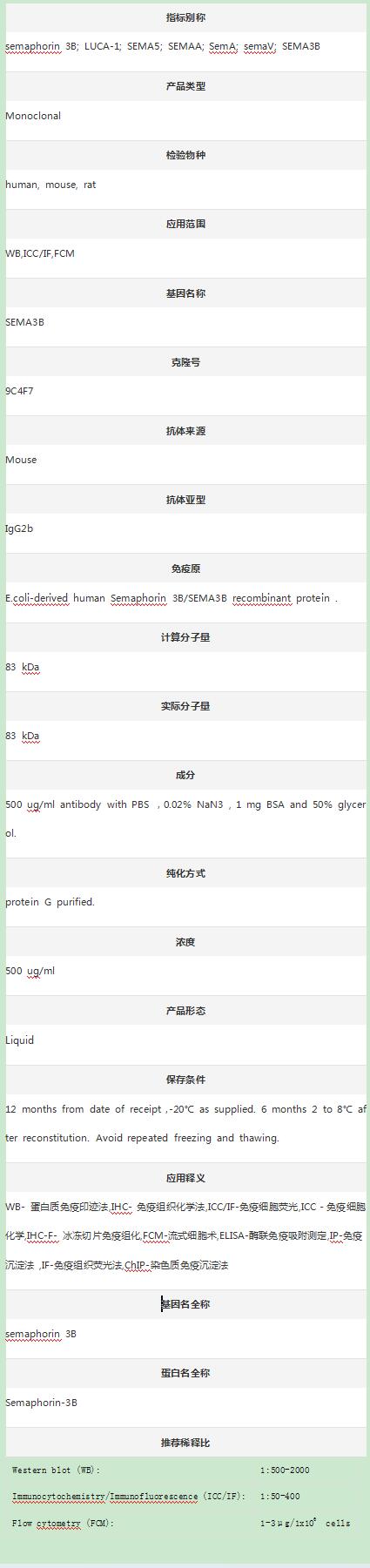 Anti-SEMA3B Antibody (Clone#9C
