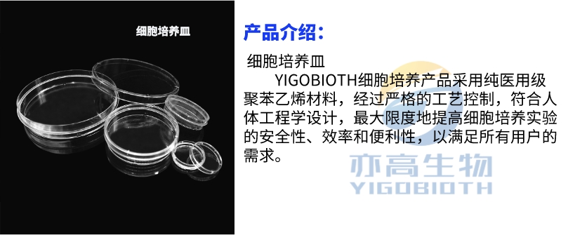 100mm细胞培养皿,TC处理,带易握环