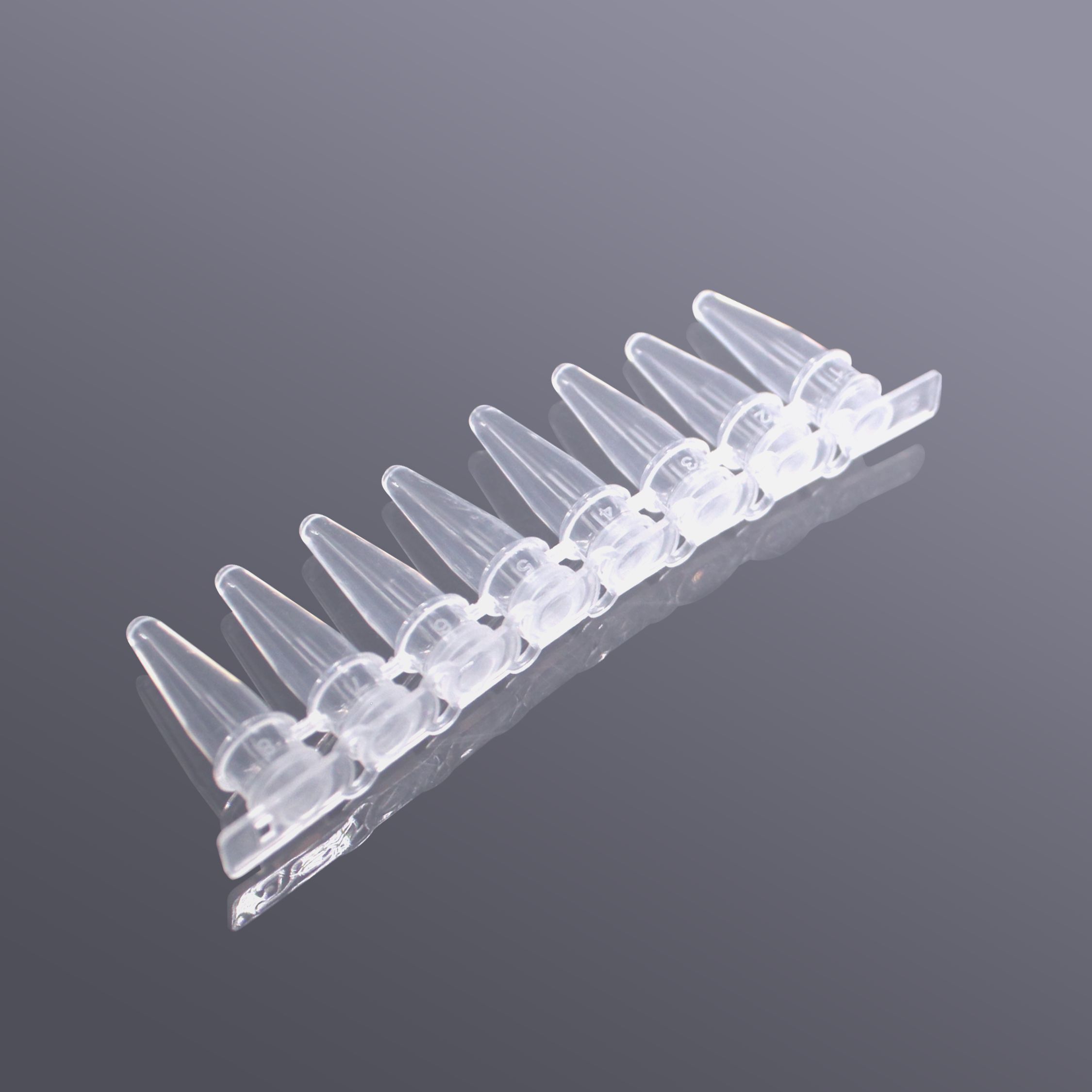 0.1/0.2ml平盖八联排管（含盖）透明/白色PCR管 八联排