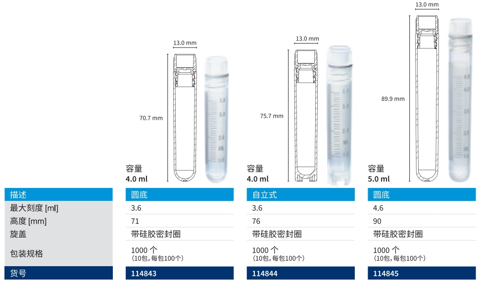 内螺纹式细胞冻存管,无菌