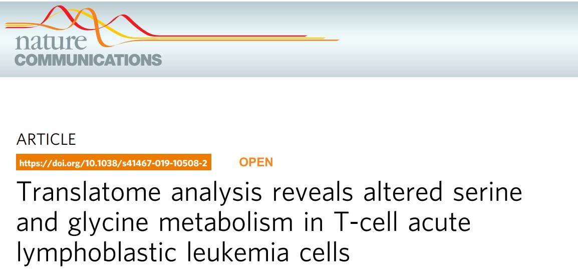 Nat Commun. | T-ALL中转录组+翻译组+蛋白组的联合研究