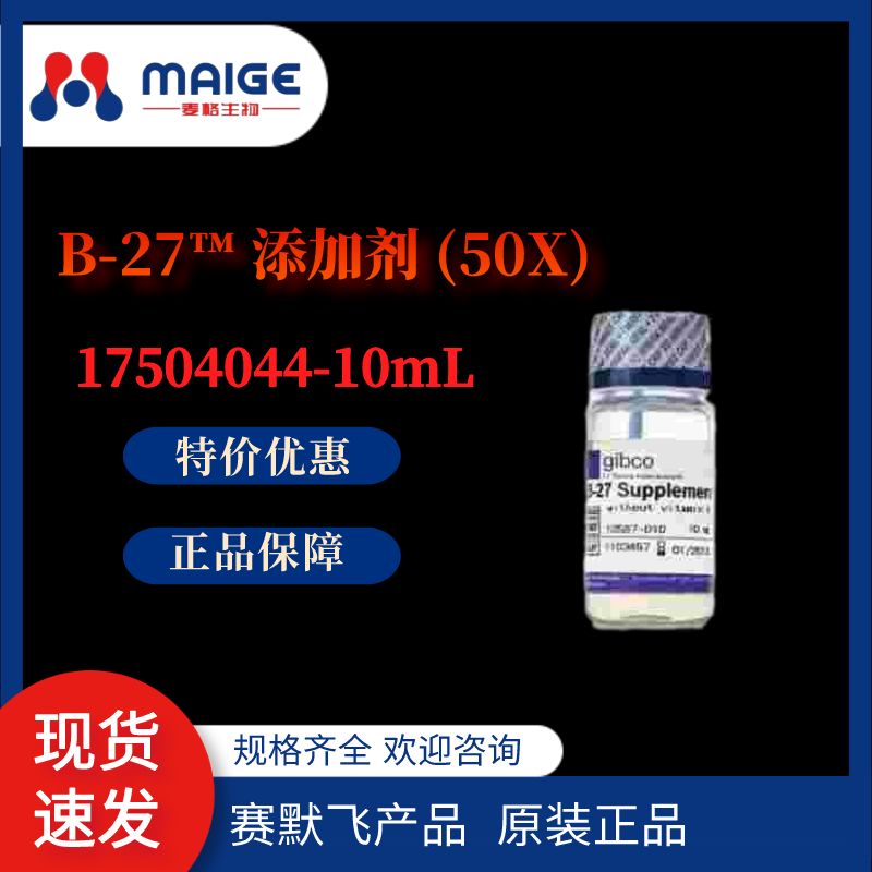 B-27™ 添加剂 (50X)，无血清 Gibco 17504044-10mL 