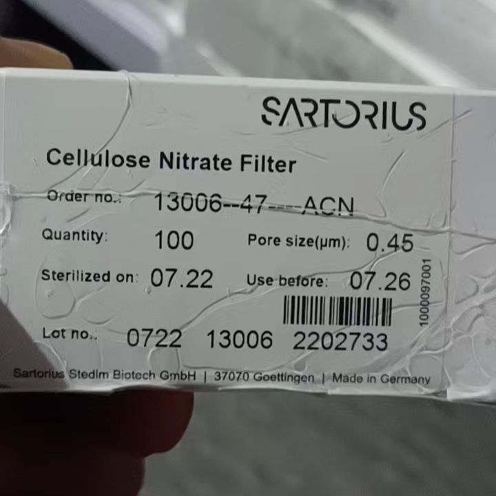 sartorius 赛多利斯一级签约代理商0.45um黑底白格硝酸纤维素滤膜13006-47-ACN