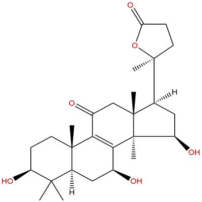 3β,7β,15β-三羟基-11-羰基-羊毛甾烷-8-烯-24→20内酯1694587-15-9
