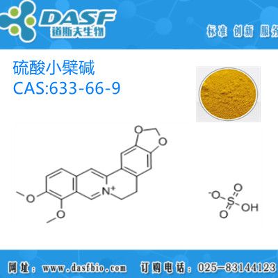 紫叶小檗萃取 硫酸小檗碱 633-66-9 硫酸氢黄连素 中药对照品 标准品