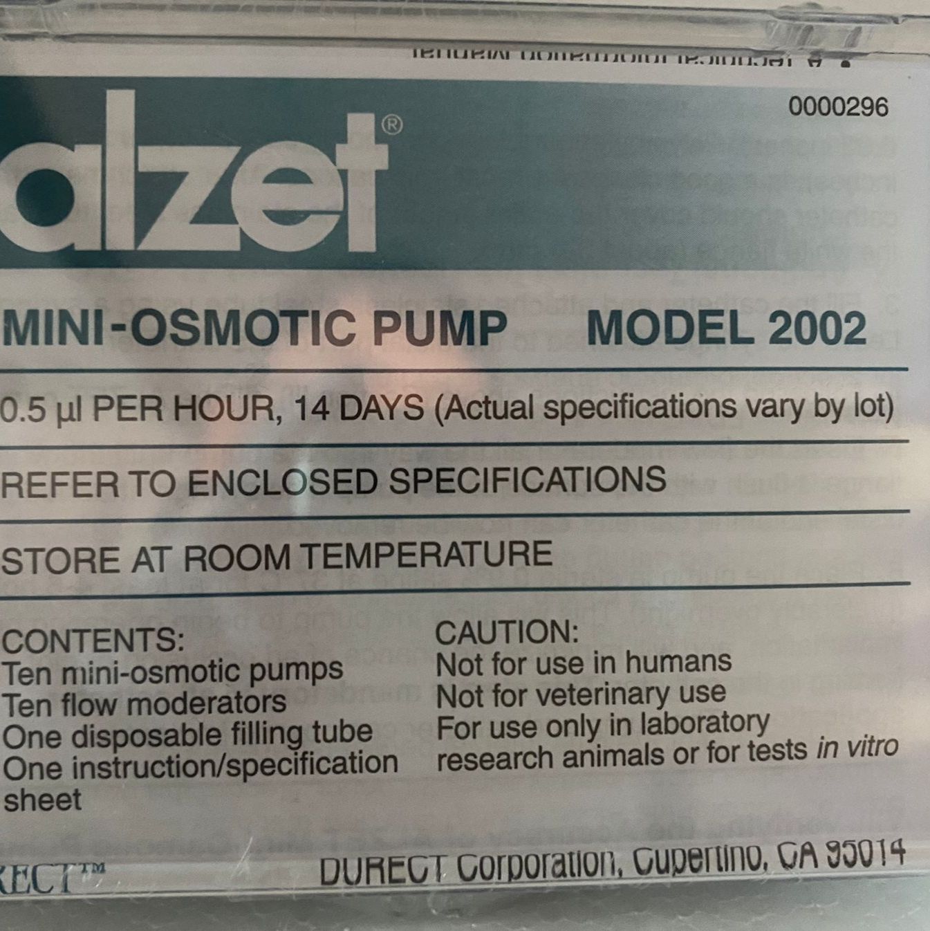 MODEL 2002 植入式胶囊渗透压泵200ul 缓释2周