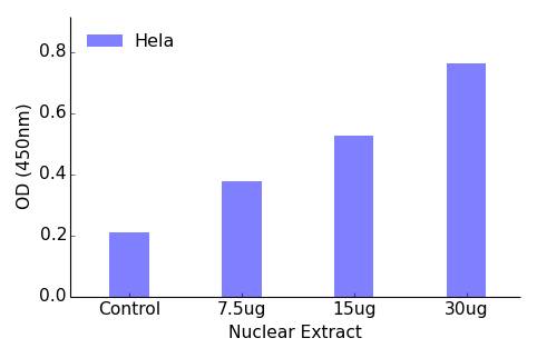 SP1 DNA-Binding ELISA Kit (OKAG00442) in Hela Nuclear Extract using ELISA