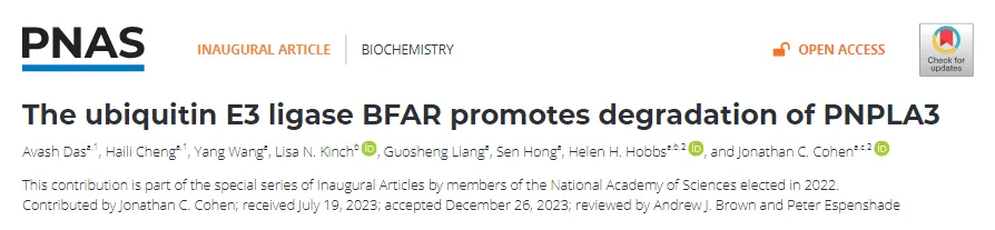 PNAS：发现脂肪肝治疗新靶点！