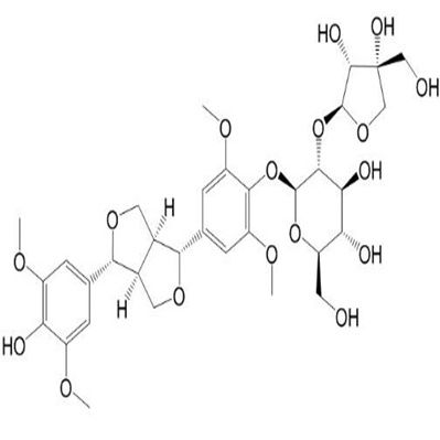 (-)-丁香树脂酚-4- O-β-D -呋喃芹糖基-(1→2)-β-D-吡喃葡萄糖苷分析对照品