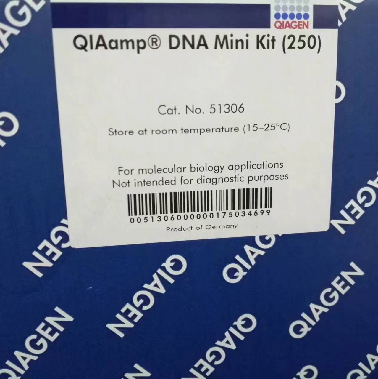 qiagen 凯杰优秀代理商 51306 QIAamp DNA Mini Kit (250)