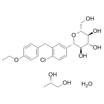 Dapagliflozin ((2S)-1,2-propanediol, hydrate)结构式