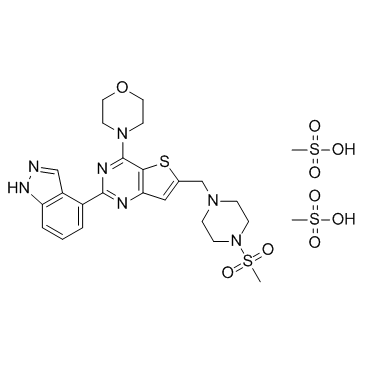 GDC-0941 dimethanesulfonate结构式