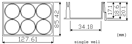 6 孔细胞培养板尺寸图