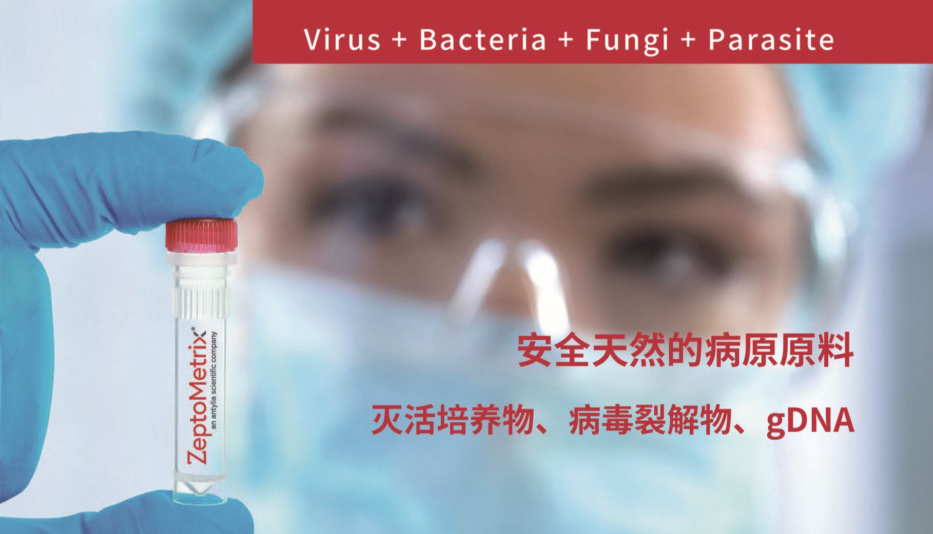 天然安全的病原原料：灭活培养物、裂解物、gDNA、抗原抗体等各类样本