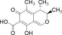 桔青霉素分子结构式