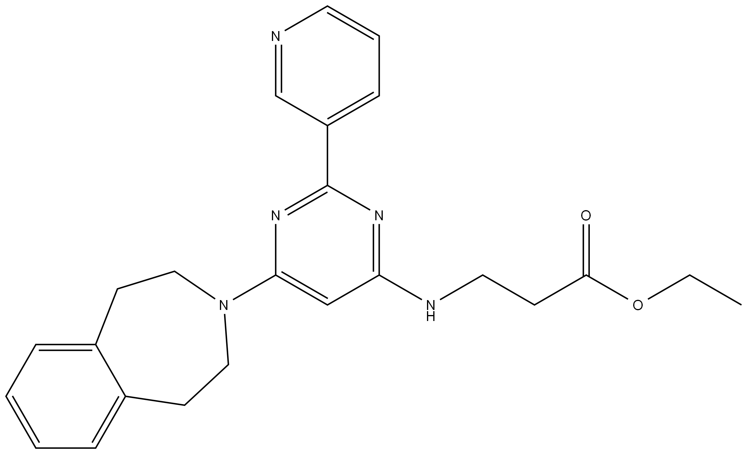 N-[2-(3-吡啶基)-6-(1,2,4,5-四氢-3H-3-苯并氮杂卓-3-基)-4-嘧啶基]-BETA-丙氨酸乙酯