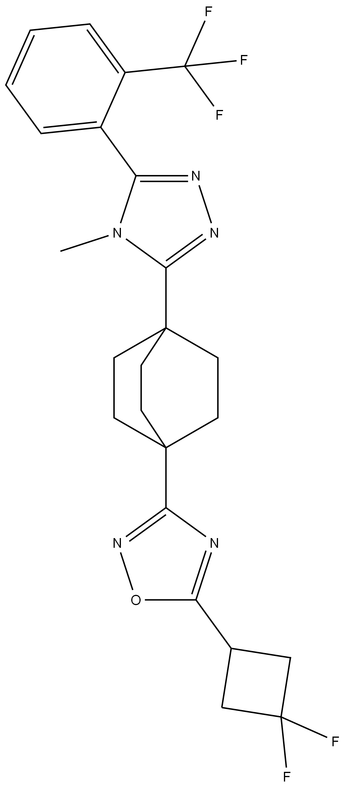 5-(3,3-二氟环丁基)-3-[4-[4-甲基-5-[2-(三氟甲基)苯基]-4H-1,2,4-三唑-3-基]双环[2.2.2]辛烷-1-基]-1,2,4-恶二唑