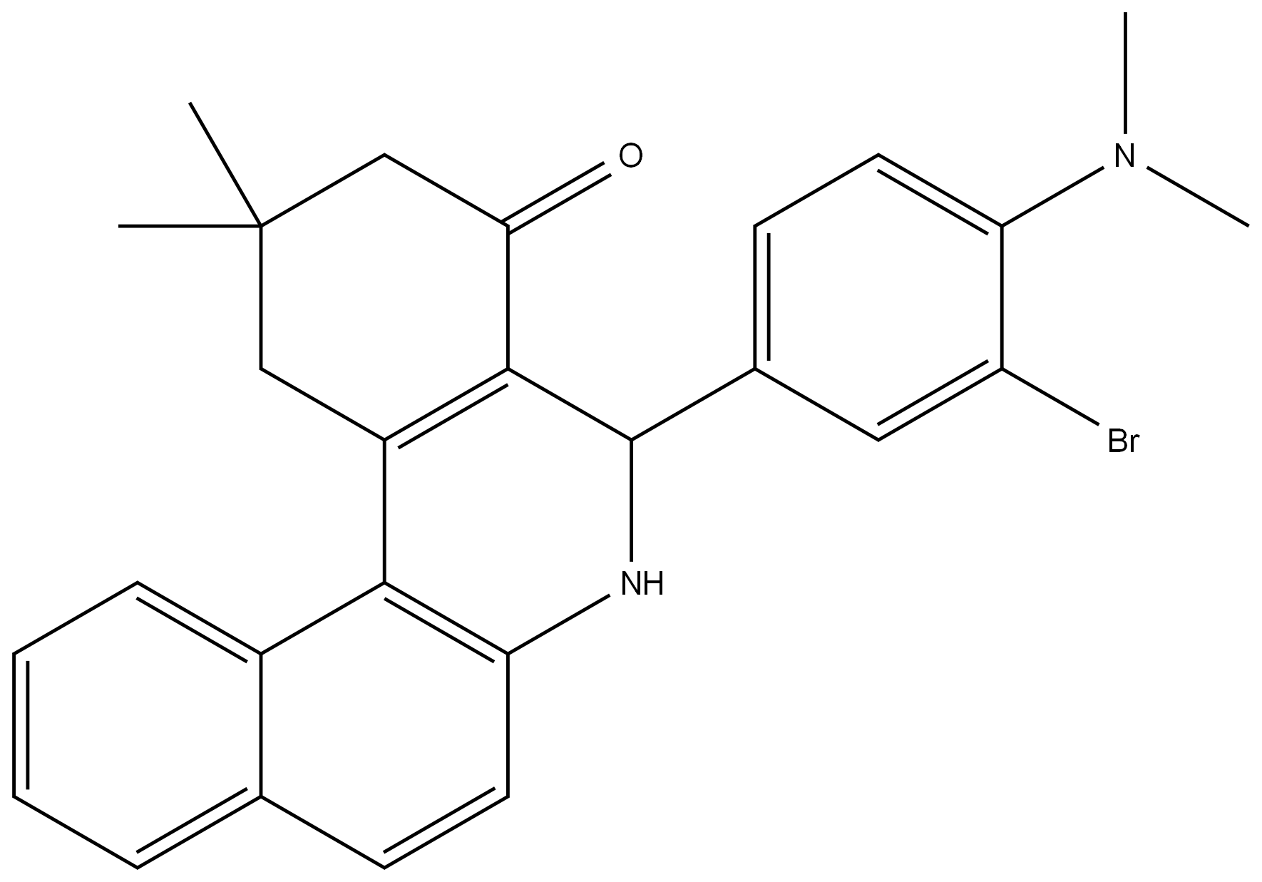 5-[3-溴-4-(二甲胺基)苯基]-2,3,5,6-四氢-2,2-二甲基苯并[A]菲啶-4(1H)-酮