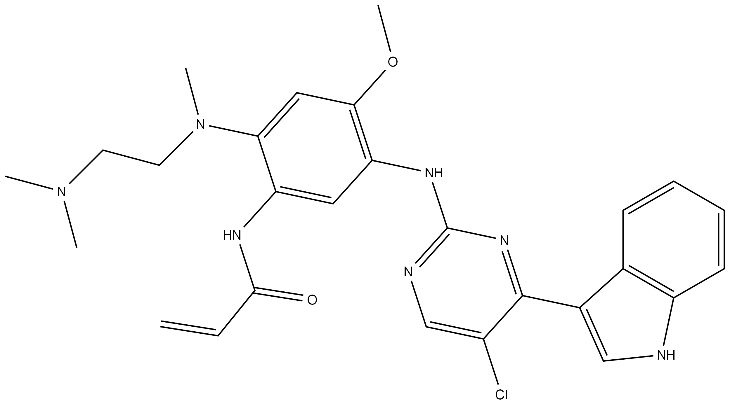 N-[5-[[5-氯-4-(1H-吲哚-3-基)-2-嘧啶基]氨基]-2-[[2-(二甲基氨基)乙基]甲基氨基]-4-甲氧基苯基]-2-丙烯酰胺