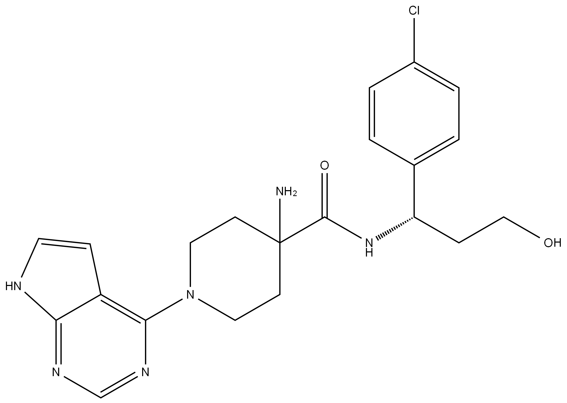4-氨基-N-[(1S)-1-(4-氯苯基)-3-羟基丙基]-1-(7H-吡咯并[2,3-D]嘧啶-4-基)-4-哌啶甲酰胺
