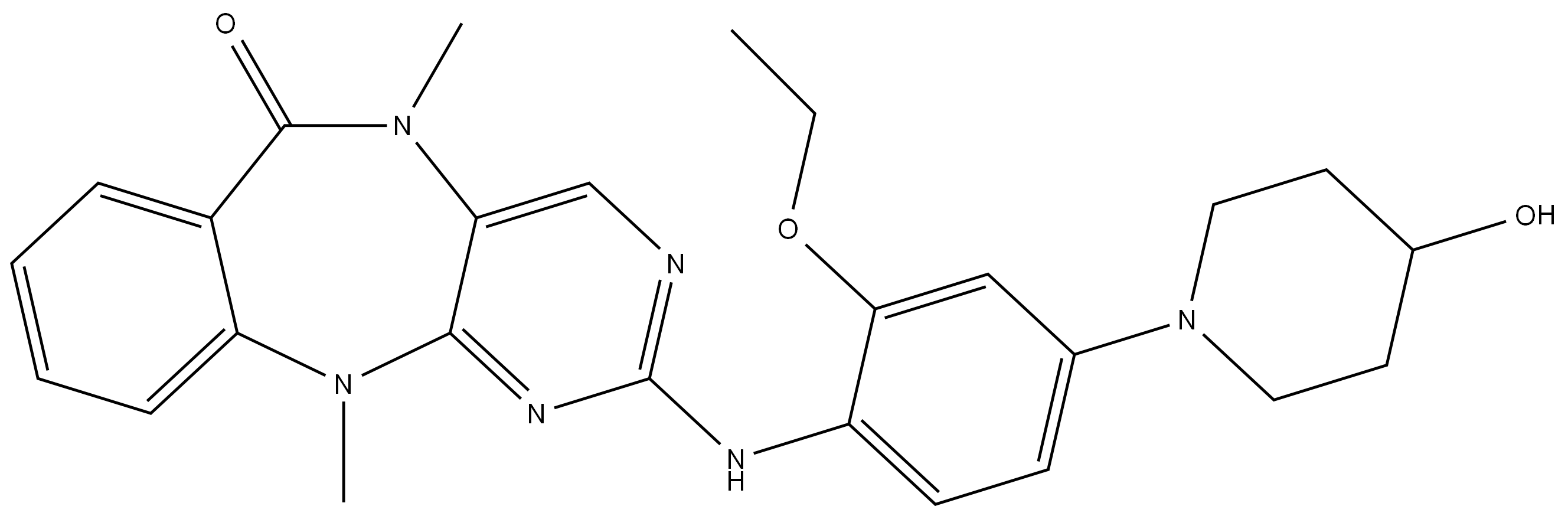 2-[[2-乙氧基-4-(4-羟基-1-哌啶基)苯基]氨基]-5,11-二氢-5,11-二甲基-6H-嘧啶并[4,5-B][1,4]苯并二氮杂卓-6-酮