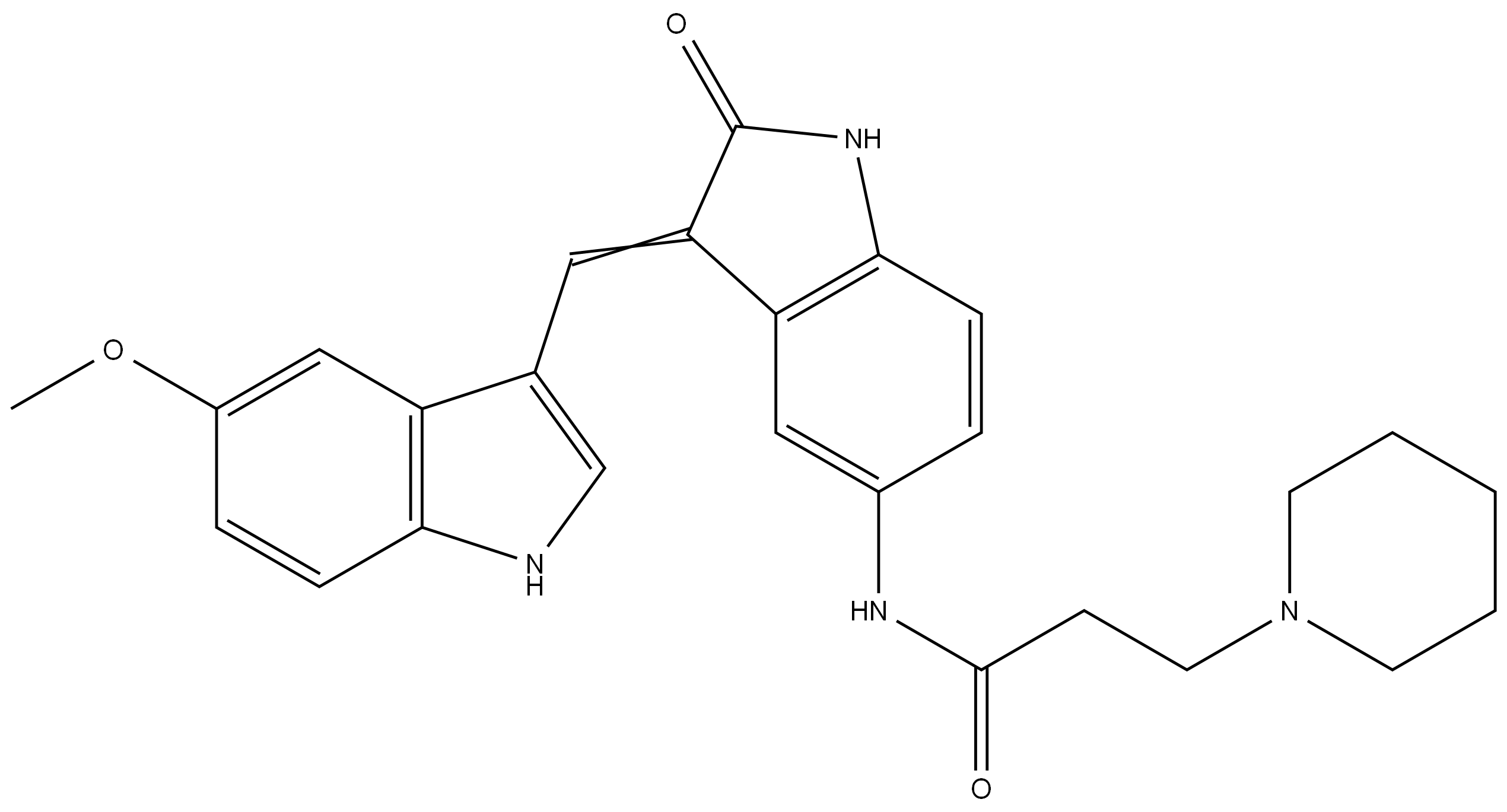 N-[2,3-二氢-3-[(5-甲氧基-1H-吲哚-3-基)亚甲基]-2-氧代-1H-吲哚-5-基]-1-哌啶丙酰胺