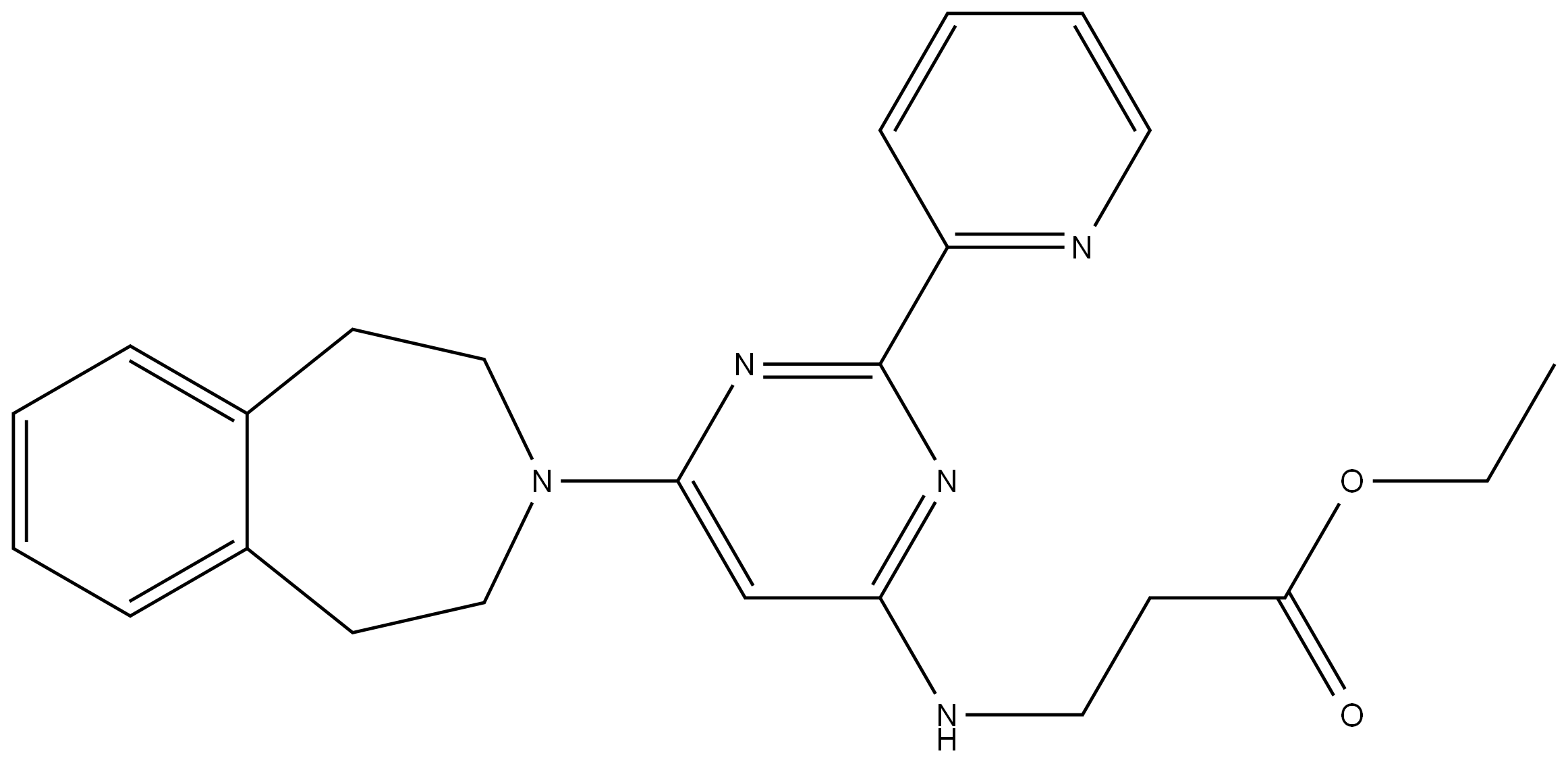 N-[2-(2-吡啶基)-6-(1,2,4,5-四氢-3H-3-苯并氮杂卓-3-基)-4-嘧啶基]-BETA-丙氨酸乙酯