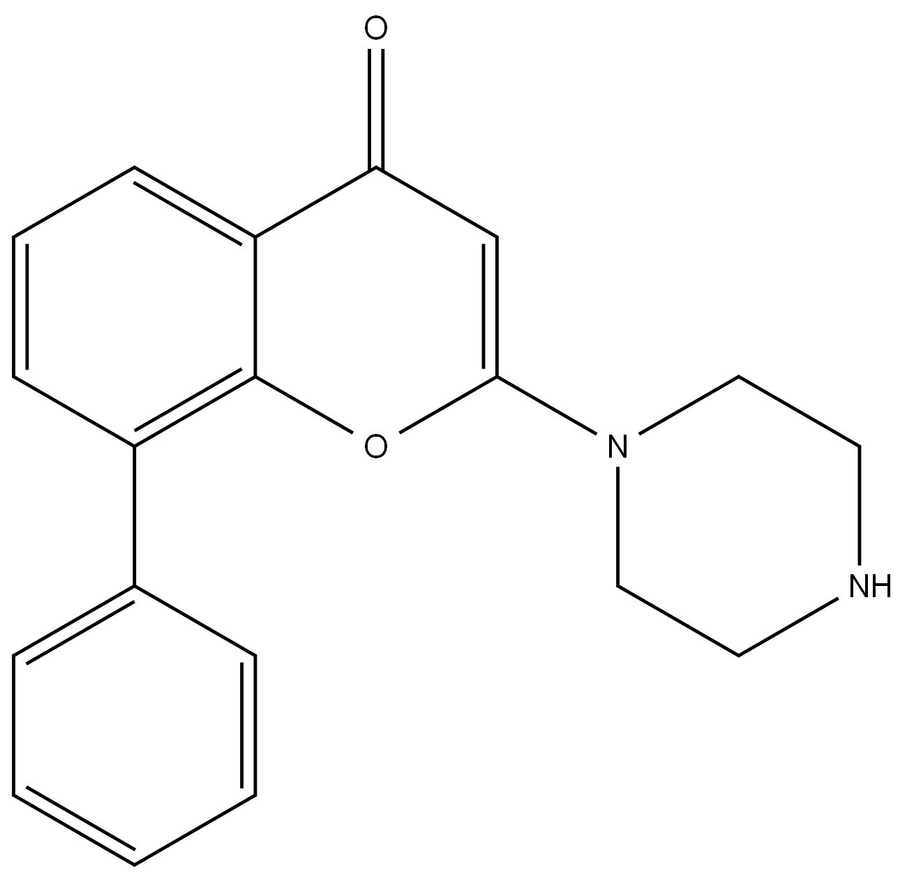 8-苯基-2-(1-哌嗪基)-4H-1-苯并吡喃-4-酮
