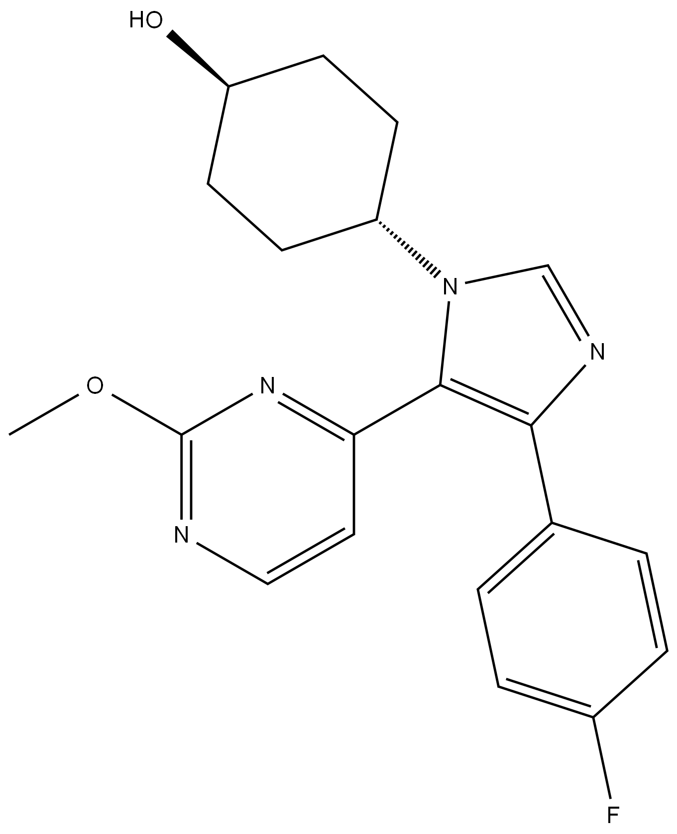 反式-1-(4-羟基环己基)-4-(4-氟苯基)-5-(2-甲氧基嘧啶-4-基)咪唑