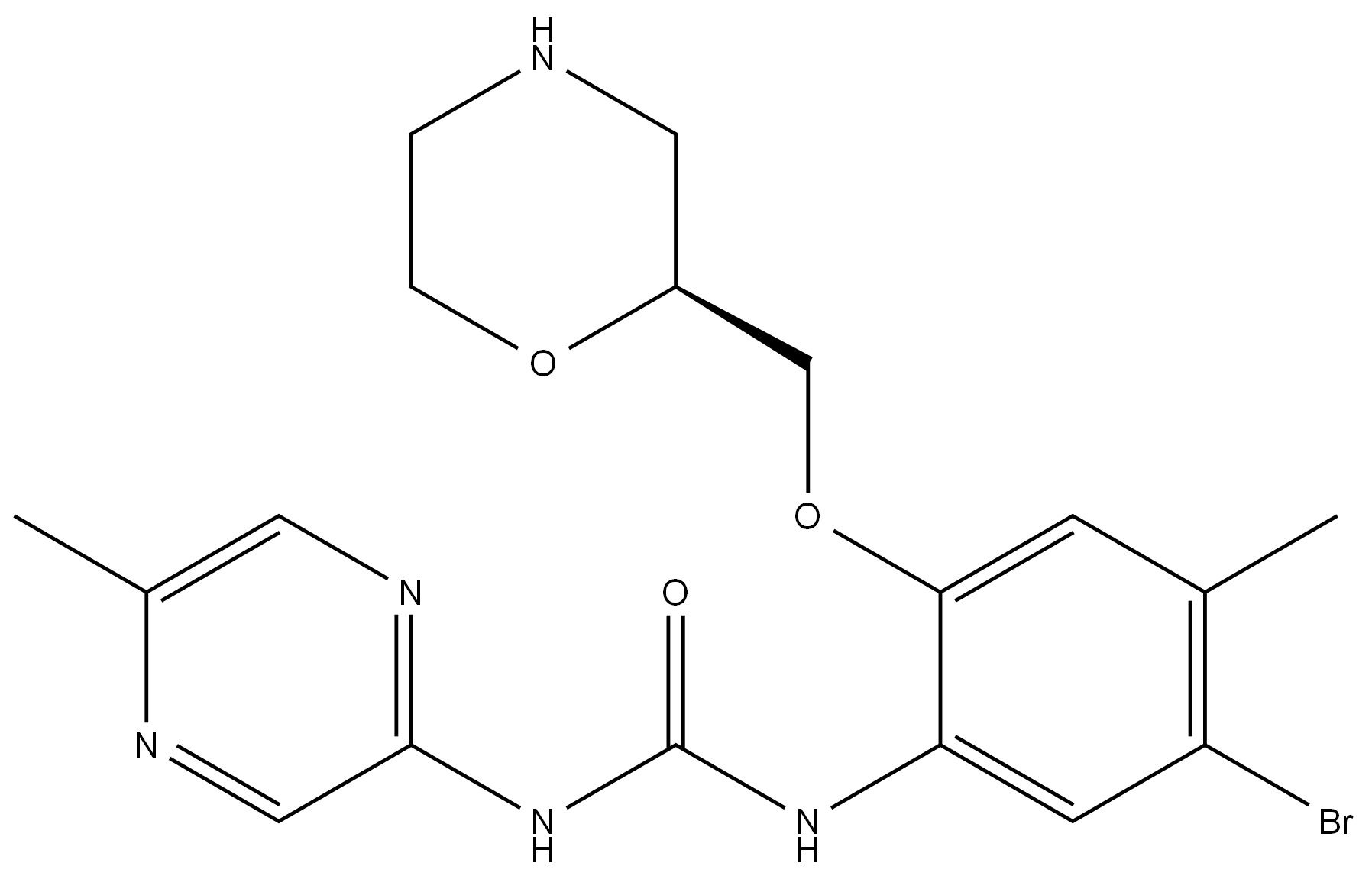 N-[5-溴-4-甲基-2-[(2S)-2-吗啉甲氧基]苯基]-N'-(5-甲基-2-吡嗪基)脲