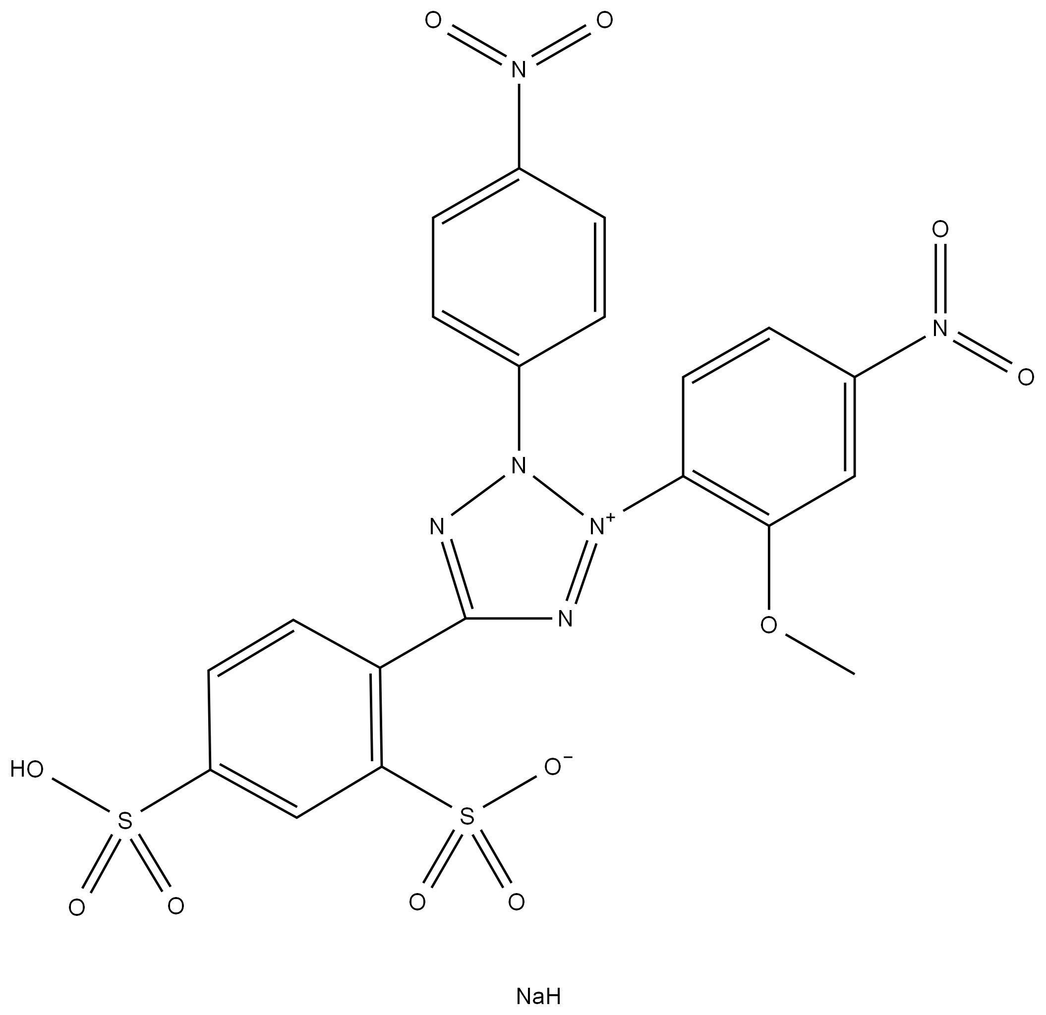 2-(2-甲氧基-4-硝基苯)-3-(4-硝基苯)-5-(2,4-二磺基苯)-2H-四氮唑单钠盐