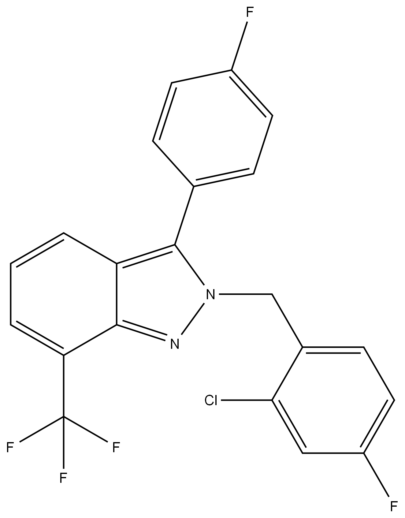 2-[(2-氯-4-氟苯基)甲基]-3-(4-氟苯基)-7-(三氟甲基)-2H-吲唑