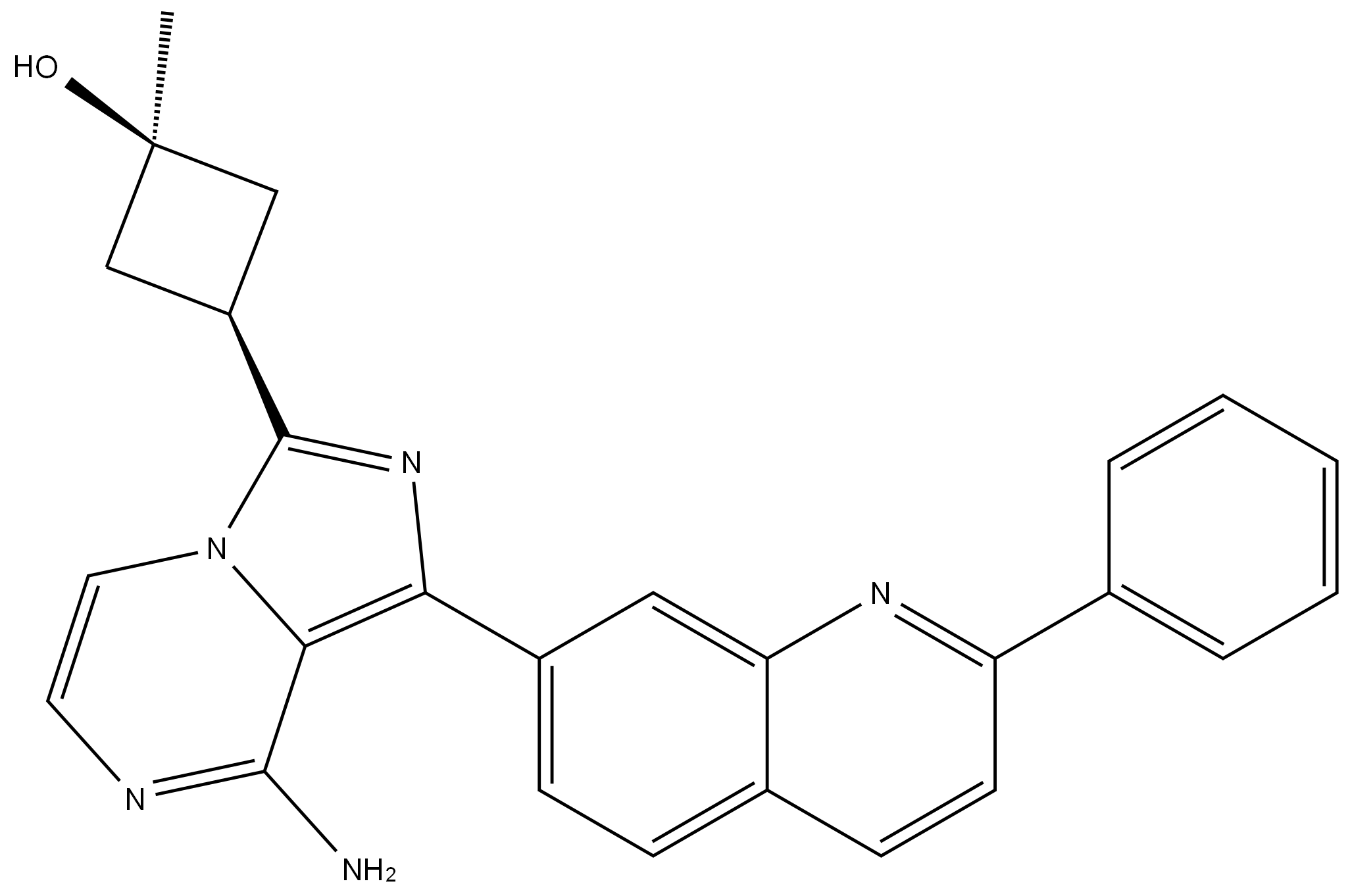 顺式-3-[8-氨基-1-(2-苯基-7-喹啉基)咪唑并[1,5-A]吡嗪-3-基]-1-甲基环丁醇