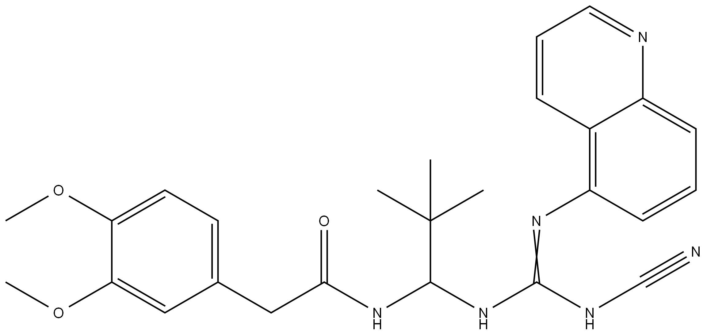 N-[1-[[(氰基氨基)(5-喹啉亚氨基)甲基]氨基]-2,2-二甲基丙基]-3,4-二甲氧基苯乙酰胺