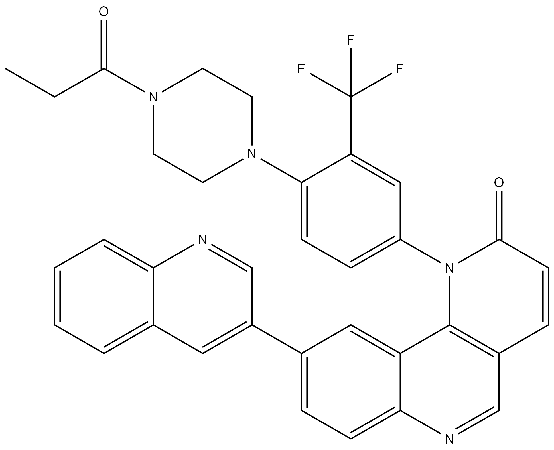 1-[4-[4-(1-氧代丙基)-1-哌嗪基]-3-(三氟甲基)苯基]-9-(3-喹啉基)苯并[H]-1,6-萘啶-2(1H)-酮