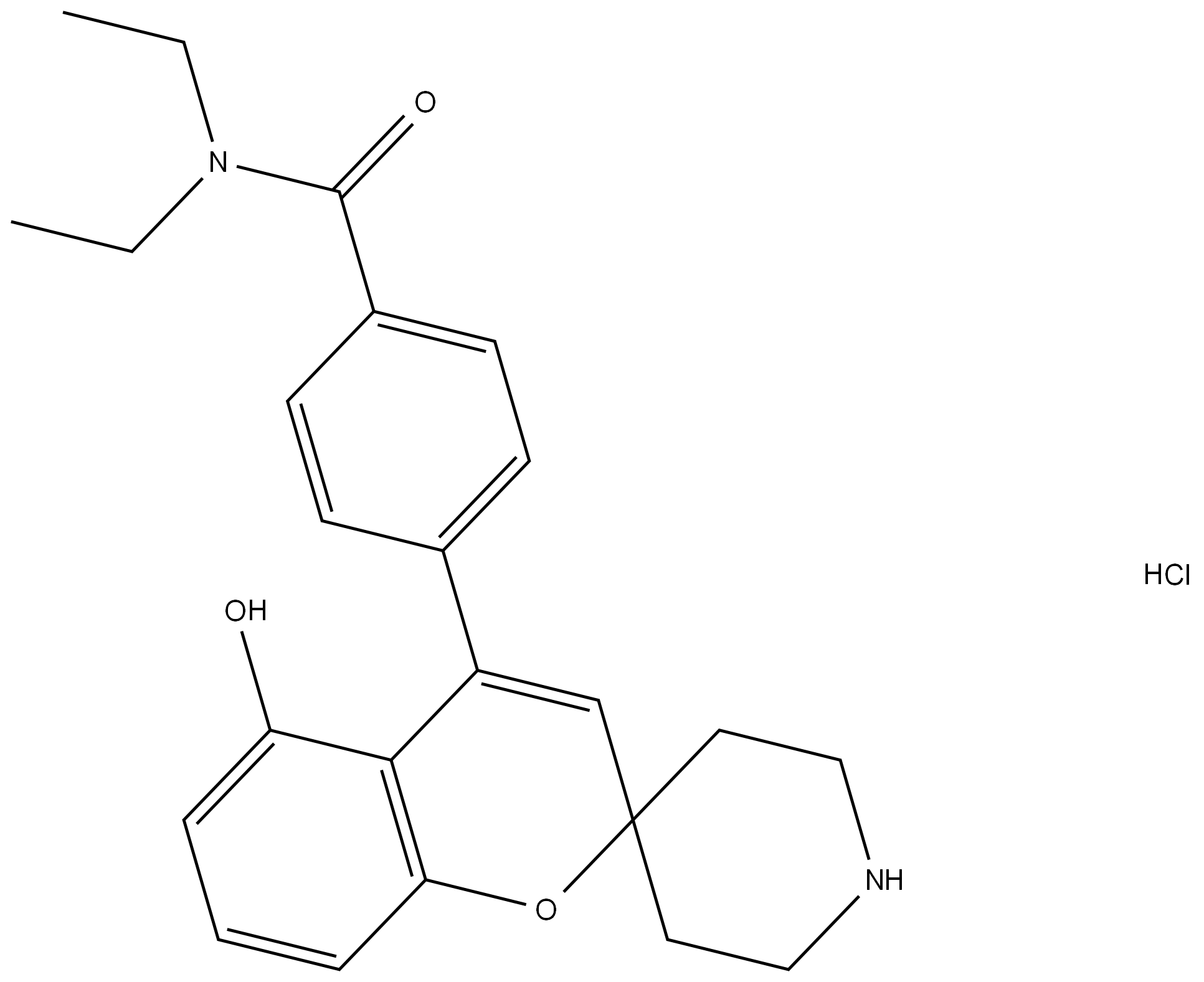 N,N-二乙基-4-(5-羟基螺[2H-1-苯并吡喃-2,4'-哌啶]-4-基)苯甲酰胺盐酸盐