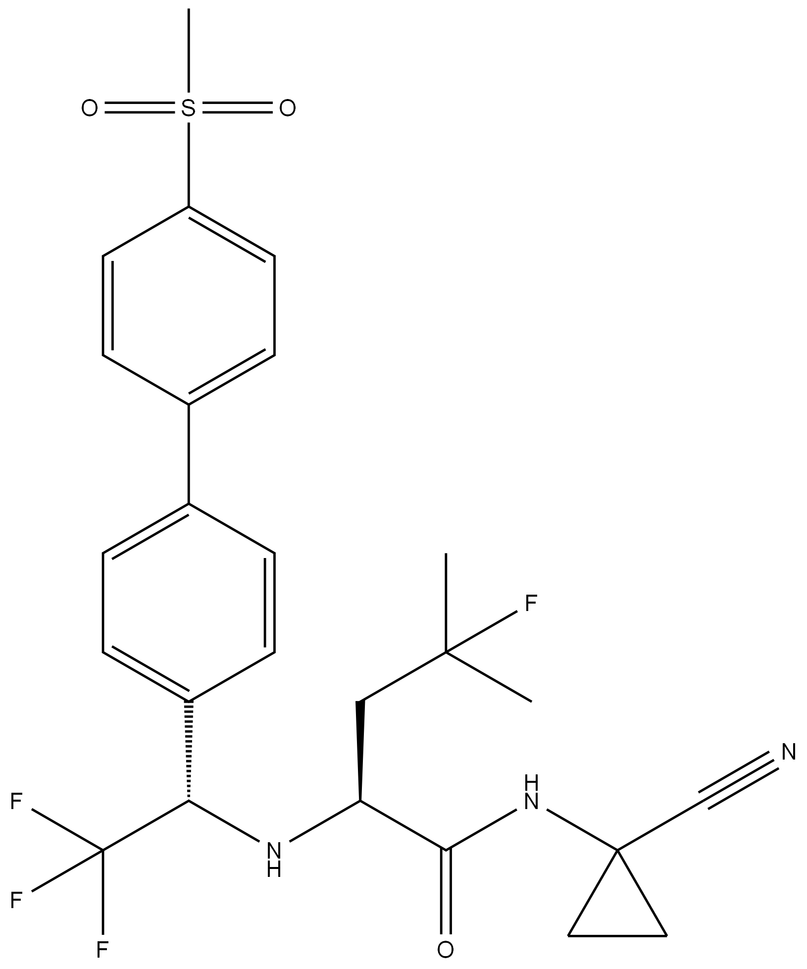 (2S)-N-(1-氰基环丙基)-4-氟-4-甲基-2-[[(1S)-2,2,2-三氟-1-[4'-(甲基磺酰基)[1,1'-联苯]-4-基]乙基]氨基]戊酰胺