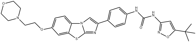 N-(5-叔丁基异恶唑-3-基)-N'-{4-[7-[2-(吗啉-4-基)乙氧基]咪唑并[2,1-B][1,3]苯并噻唑-2-基]苯基}脲
