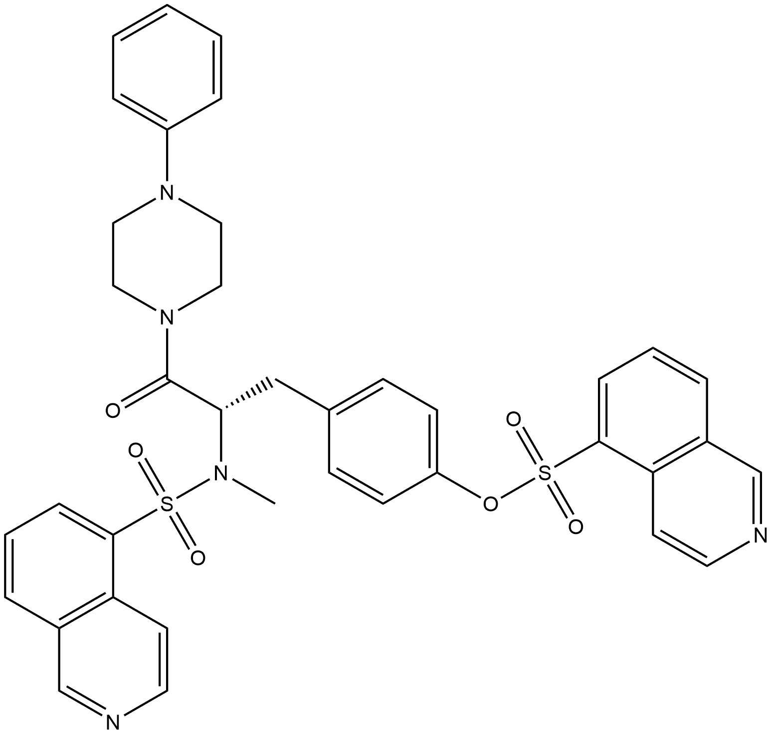 1-[N,O-二(5-异喹啉磺酰基)-N-甲基-L-型酪氨酸]-4-苯基哌嗪