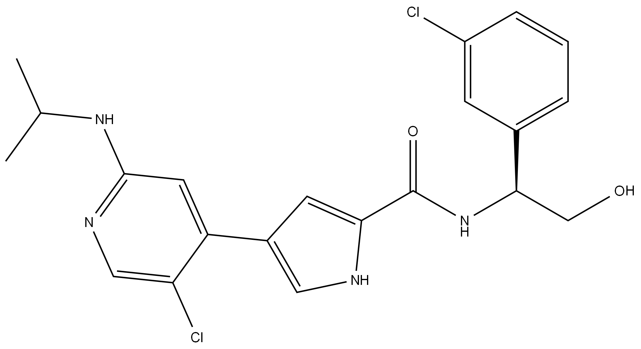 4-[5-氯-2-[(1-甲基乙基)氨基]-4-吡啶基]-N-[(1S)-1-(3-氯苯基)-2-羟基乙基]-1H-吡咯-2-甲酰胺