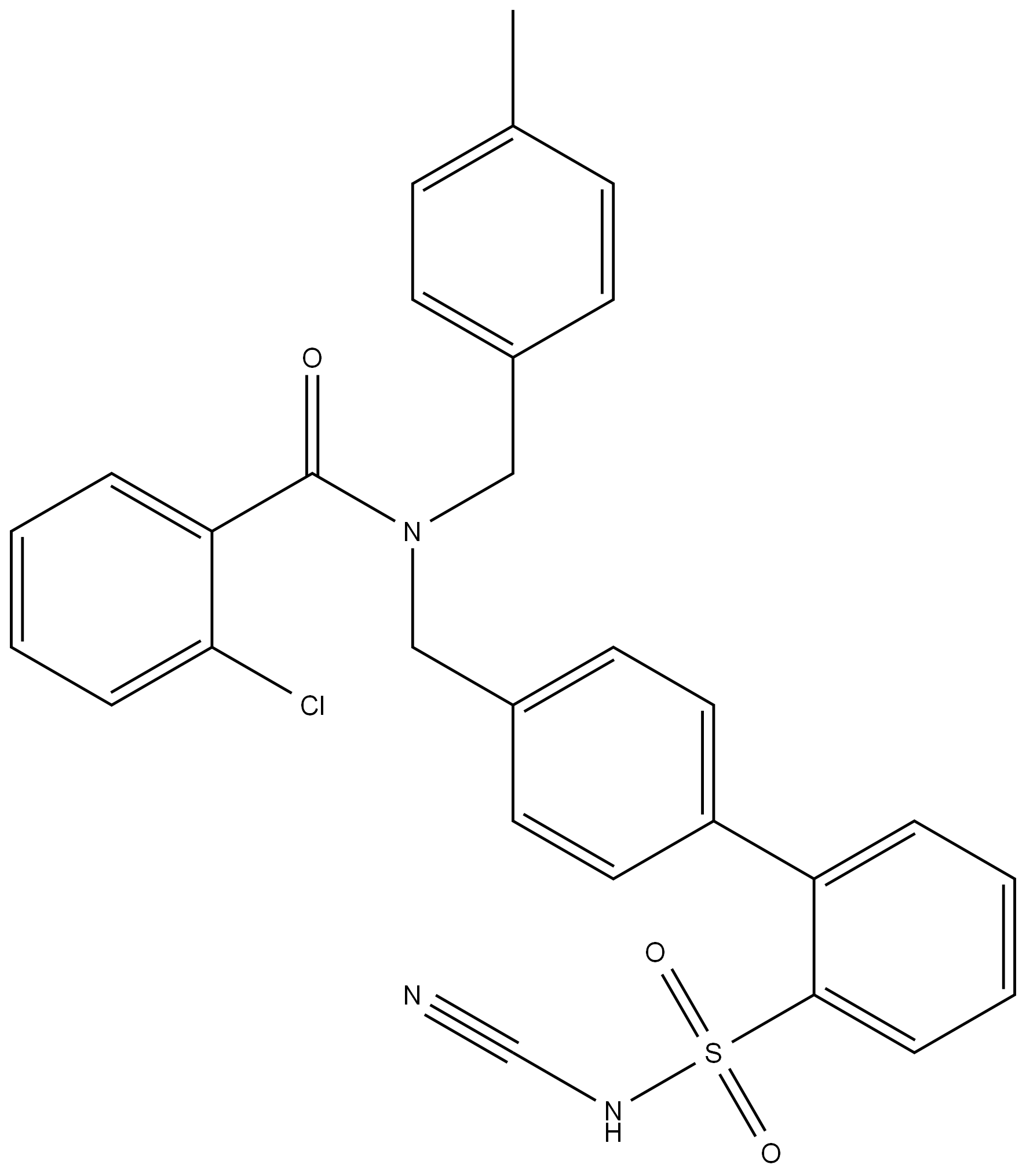 2-CHLORO-N-((2'-(N-CYANOSULFAMOYL)BIPHENYL-4-YL)METHYL)-N-(4-METHYLBENZYL)BENZAMIDE