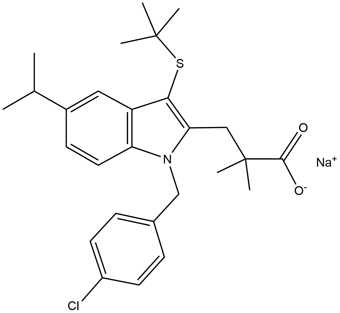 3-[1-(4-氯苄基)-3-叔丁基硫代-5-异丙基吲哚-2-基]-2,2-二甲基丙酸