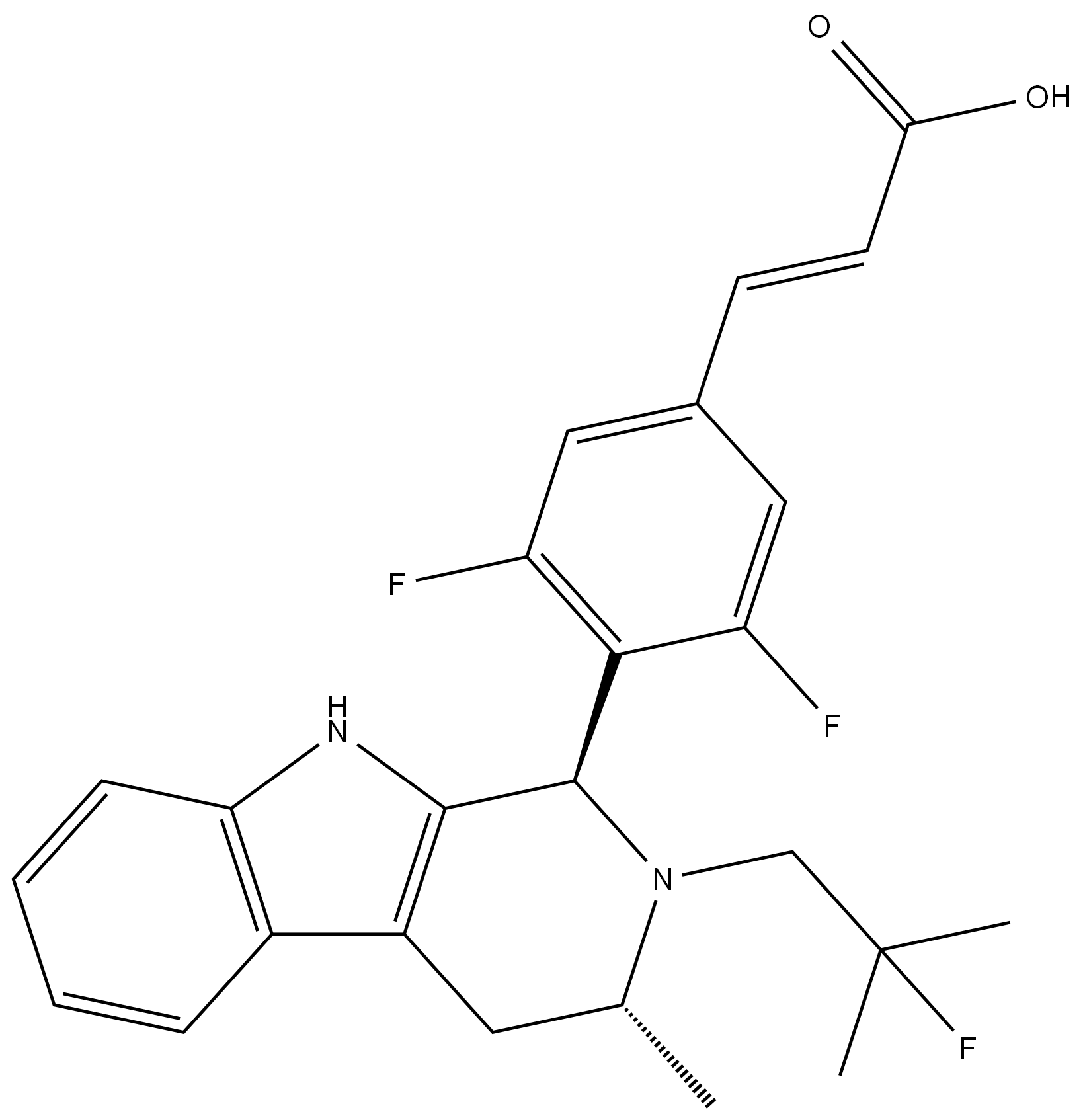 (E)-3-[3,5-二氟-4-[(1R,3R)-2-(2-氟-2-甲基丙基)-3-甲基-2,3,4,9-四氢-1H-吡啶并[3,4-B]吲哚-1-基]苯基]丙烯酸