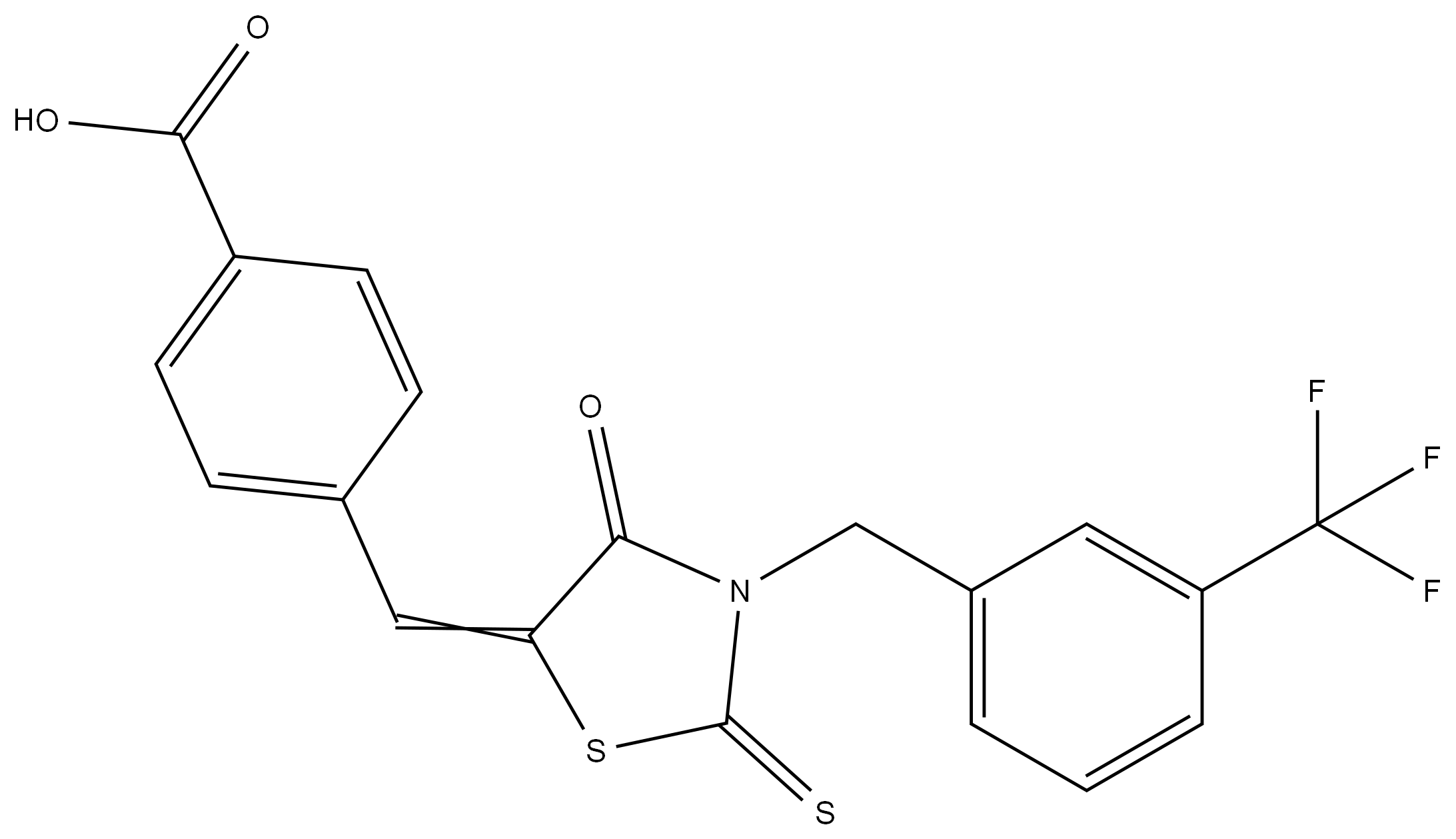 4-[[2-硫代-3-(3-三氟甲基苄基)-4-氧代噻唑烷-5-亚基]甲基]苯甲酸