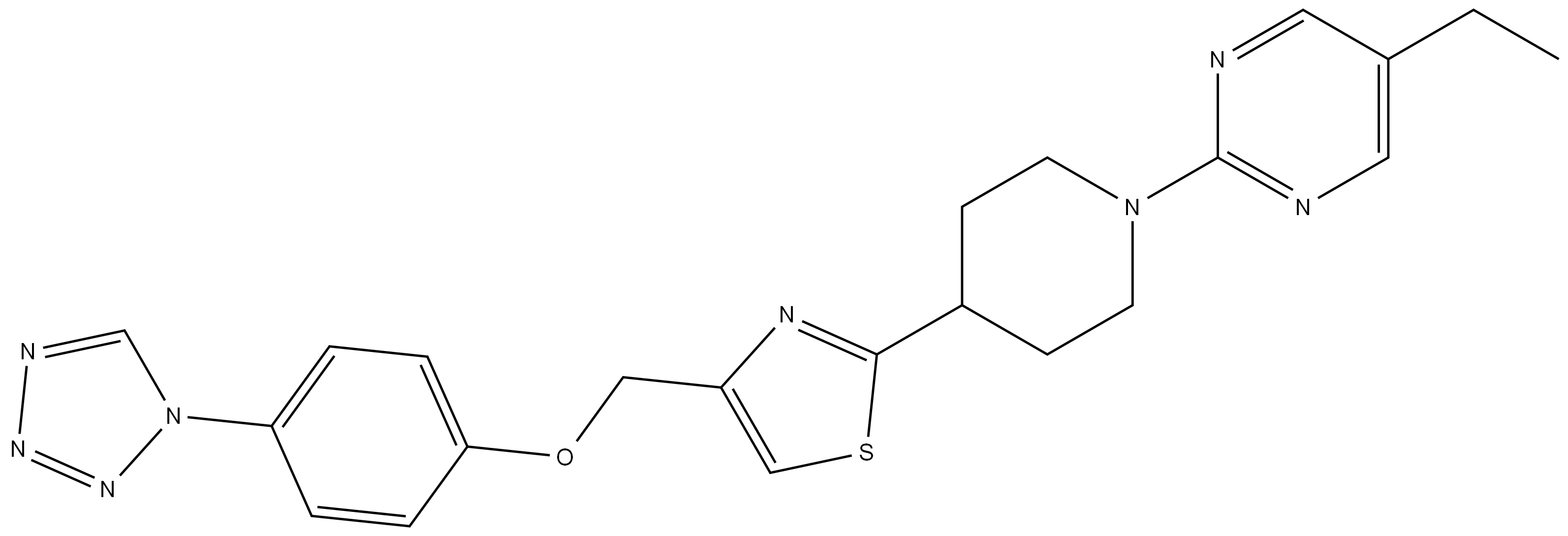 5-乙基-2-[4-[4-[[[4-(1H-四氮唑-1-基)苯基]氧基]甲基]噻唑-2-基]哌啶-1-基]嘧啶