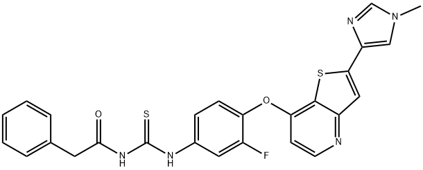 N-(3-氟-4-(2-(1-甲基-1H-咪唑-4-基)噻吩并[3,2-B]吡啶-7-氧基)苯基氨基硫代甲酰基)-2-苯乙酰胺