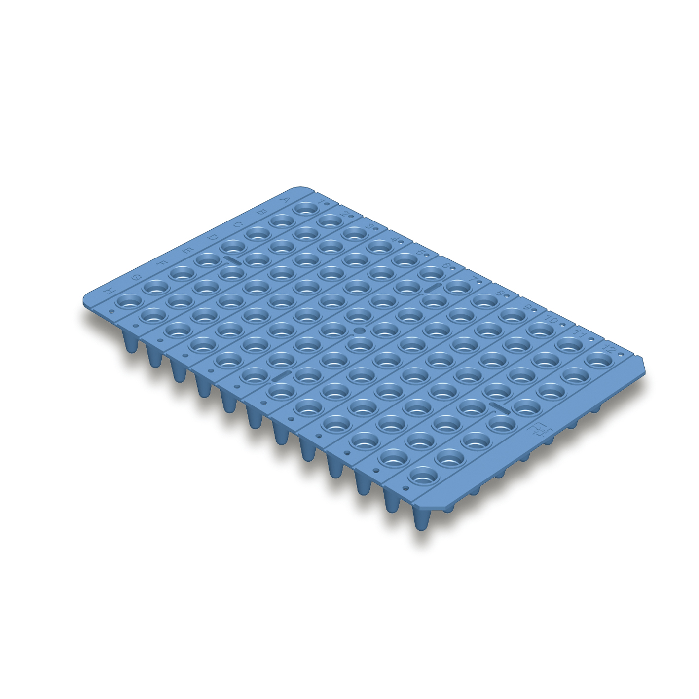 EU 0.1ml 薄壁无裙边96孔板（磨砂，无裙边，可裁剪）